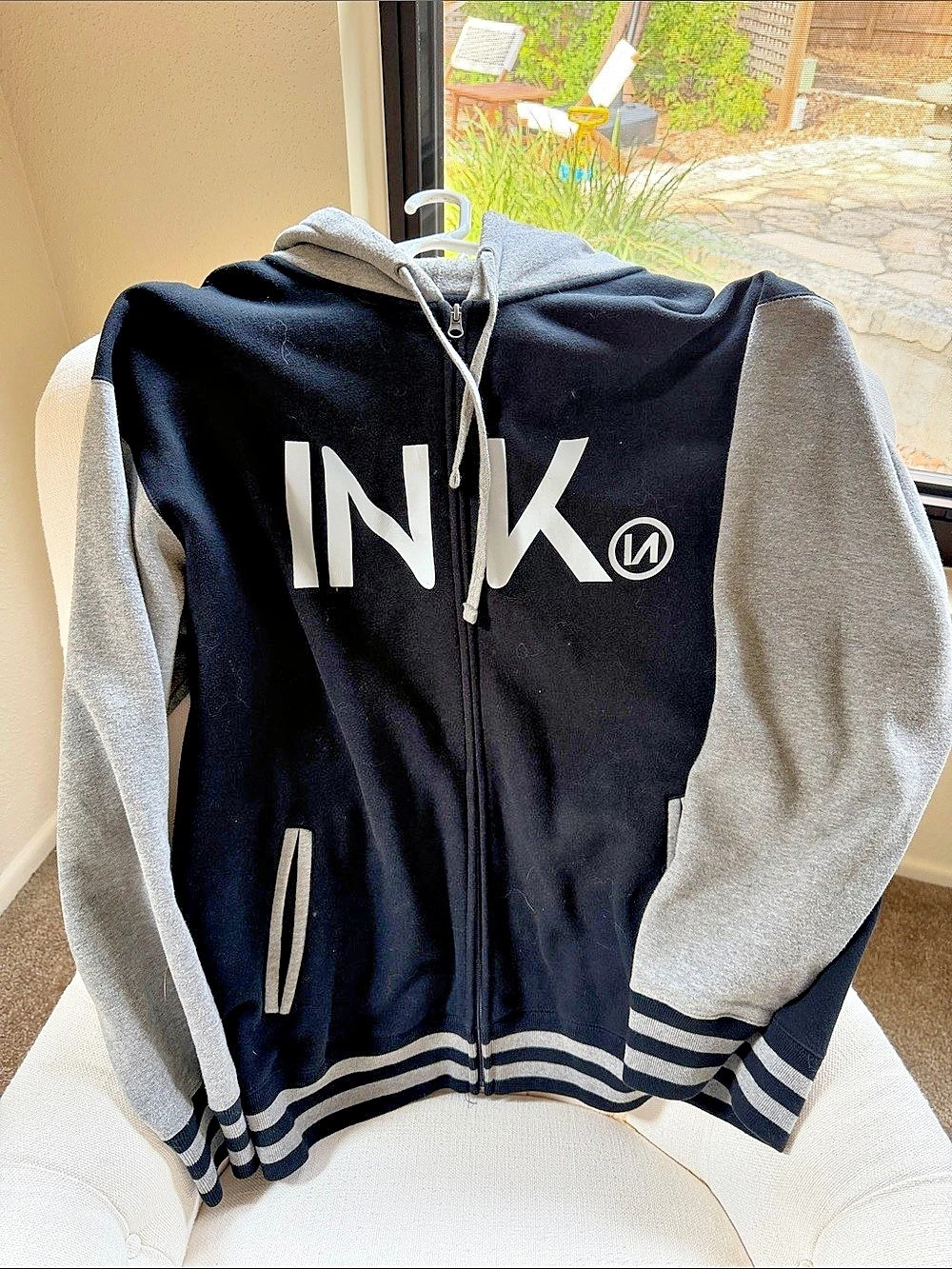 InkAddict INK Unisex Varsity Black/Gunmetal Heather Zip Hoodie Zip Hoodie Black